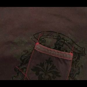 Urban Hip INDIGO STAR Grey Black T-shirt, Red Stitching, Men’s M